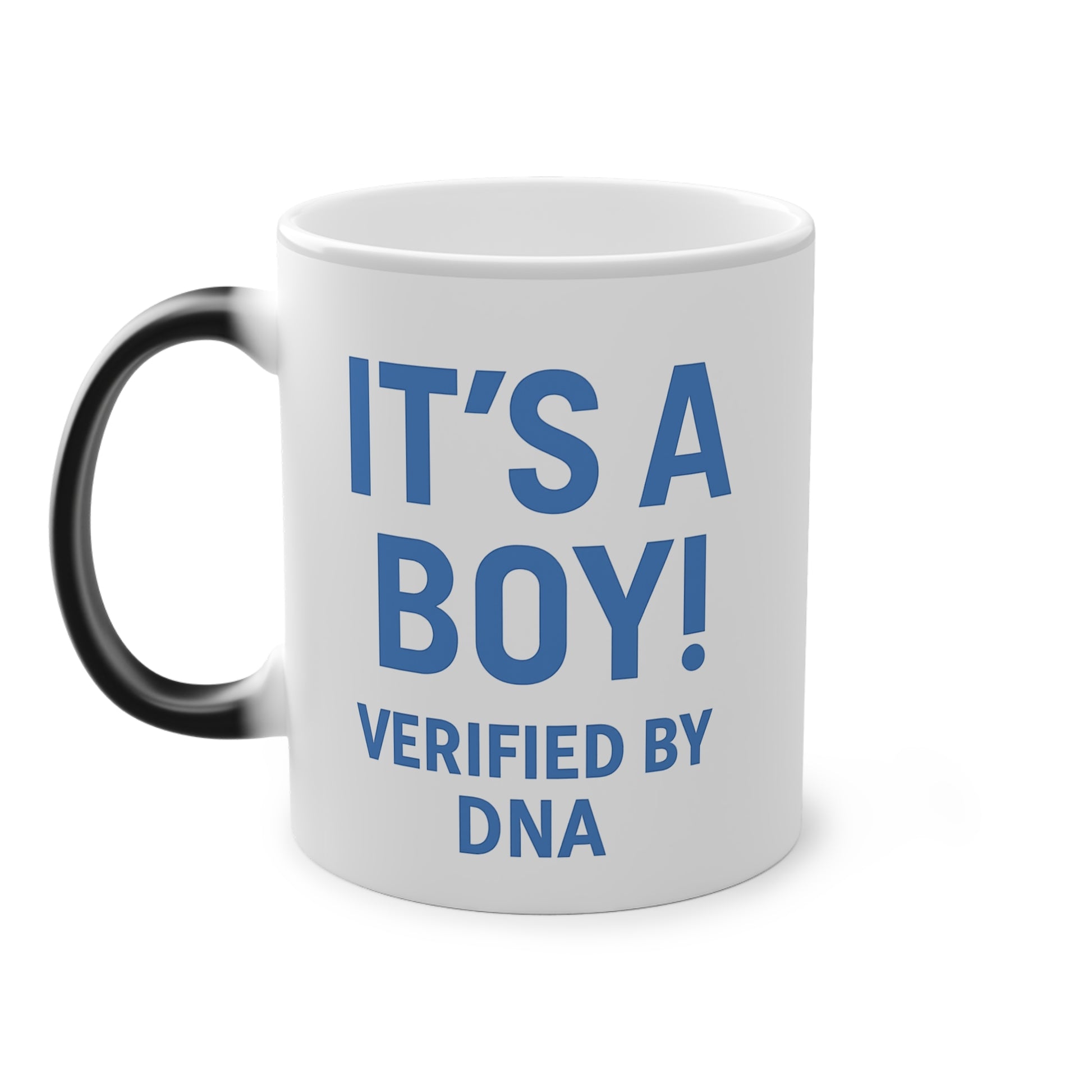 Magic Gender Reveal Mug – “It’s a Boy!” “Verified by DNA” Heat-Sensitive Cup (11oz)